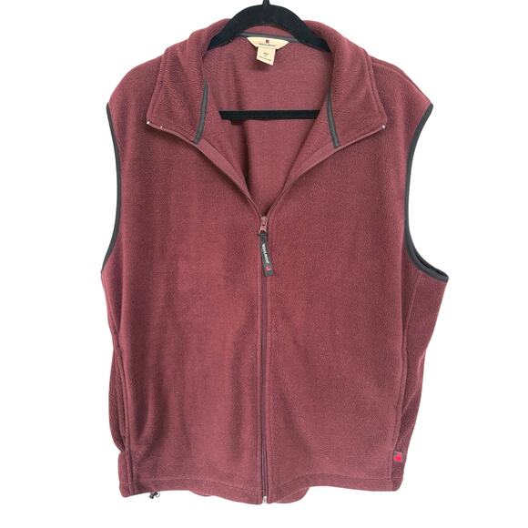 Woolrich Red Fleece Hiking Vest Cabin Hunting Camping Outdoors Men’s XL - Picture 1 of 6